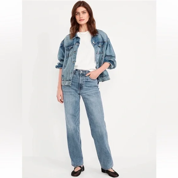 NWT Old Navy High-Waisted OG Loose Jeans Medium Wash Size 4Petite - Picture 14 of 14